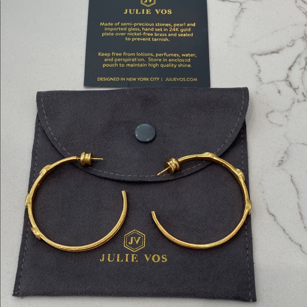 Julie Vos Elegant Gold Hoop Earrings